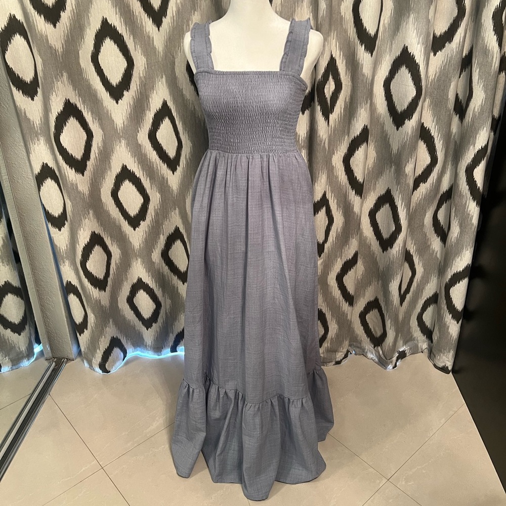 Listicle Light Blue Smocked Maxi Dress